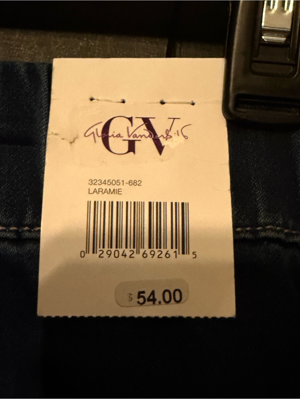 Gloria Vanderbilt Mid-Blue Wide-Leg Drawstring Jeans - Picture 5 of 8